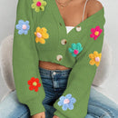 Essnce cardigan informal de mujer con botones delanteros y estampado de flores, apropiado para el uso diario en otono/invierno