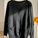 Cardigan de punto holgado y casual para uso diario, estilo callejero, para otono/invierno