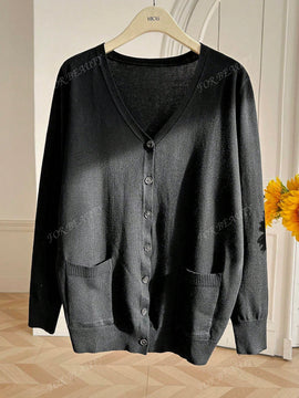 Cardigan de punto holgado y casual para uso diario, estilo callejero, para otono/invierno