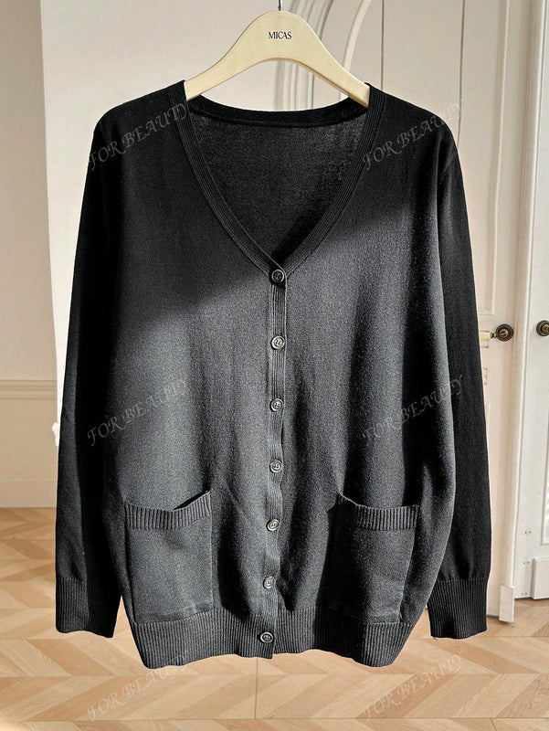 Cardigan de punto holgado y casual para uso diario, estilo callejero, para otono/invierno