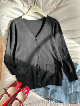 Cardigan de punto holgado y casual para uso diario, estilo callejero, para otono/invierno