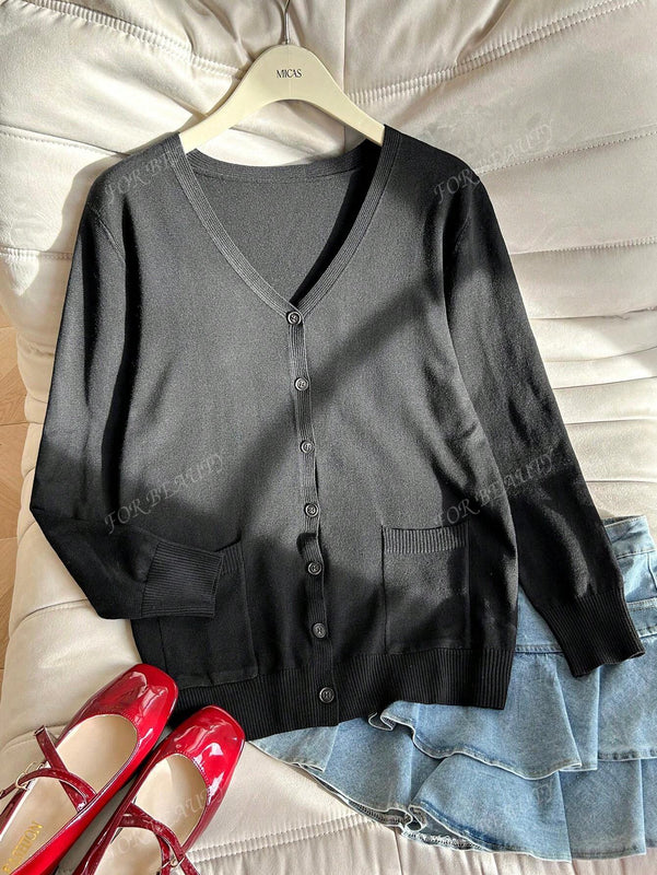 Cardigan de punto holgado y casual para uso diario, estilo callejero, para otono/invierno