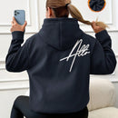 Sudadera con capucha con aislamiento termico y bordado de letras, 95% algodon