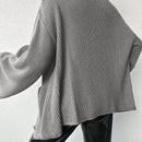 Cardigan de manga larga con botones y cuello para mujer, de estilo minimalista