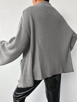 Cardigan de manga larga con botones y cuello para mujer, de estilo minimalista