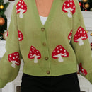 Lune cardigan de punto de punto abierto con grafico de seta de corte holgado, para otono/invierno