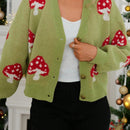 Lune cardigan de punto de punto abierto con grafico de seta de corte holgado, para otono/invierno