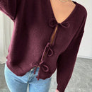 Prive blusa casual de manga larga con amarres delanteros para mujer, para uso diario