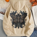 Lune sudadera casual holgada con capucha, de manga larga, con estampado de mariposas, y cordon de ajuste para mujer, apta para otono/invierno