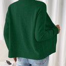 Essnce cardigan casual de mangas raglan con cierre delantero de cremallera, de unicolor, para otono/invierno