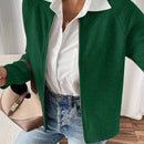 Essnce cardigan casual de mangas raglan con cierre delantero de cremallera, de unicolor, para otono/invierno