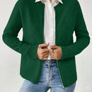 Essnce cardigan casual de mangas raglan con cierre delantero de cremallera, de unicolor, para otono/invierno