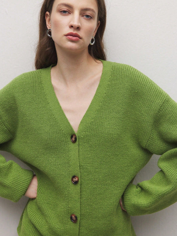Bizwear cardigan verde tejido, forrado de polar, manga larga, abierto por delante, conjunto de fiesta navidena para mujer, ropa de oficina para otono/invierno