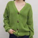 Bizwear cardigan verde tejido, forrado de polar, manga larga, abierto por delante, conjunto de fiesta navidena para mujer, ropa de oficina para otono/invierno