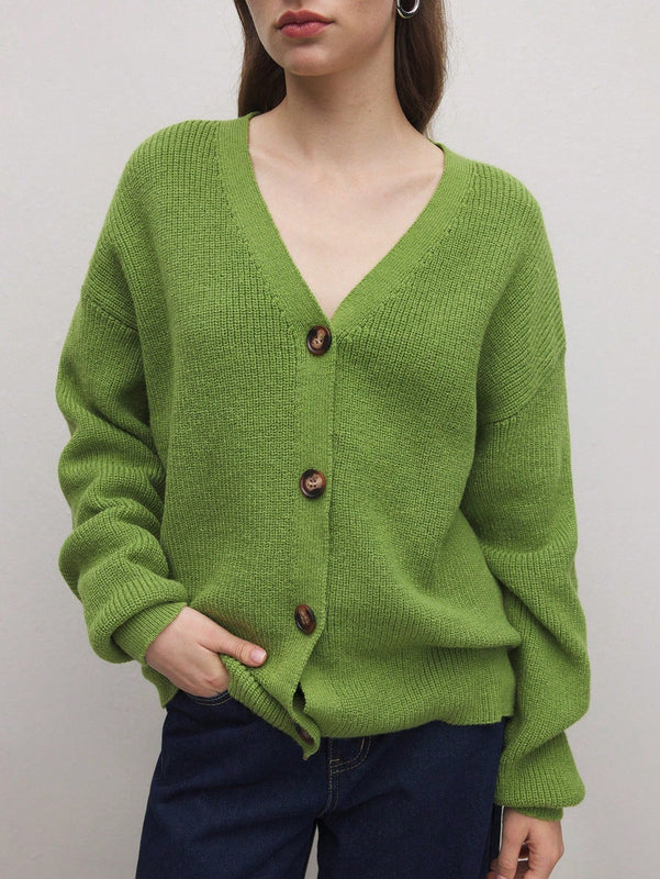 Bizwear cardigan verde tejido, forrado de polar, manga larga, abierto por delante, conjunto de fiesta navidena para mujer, ropa de oficina para otono/invierno