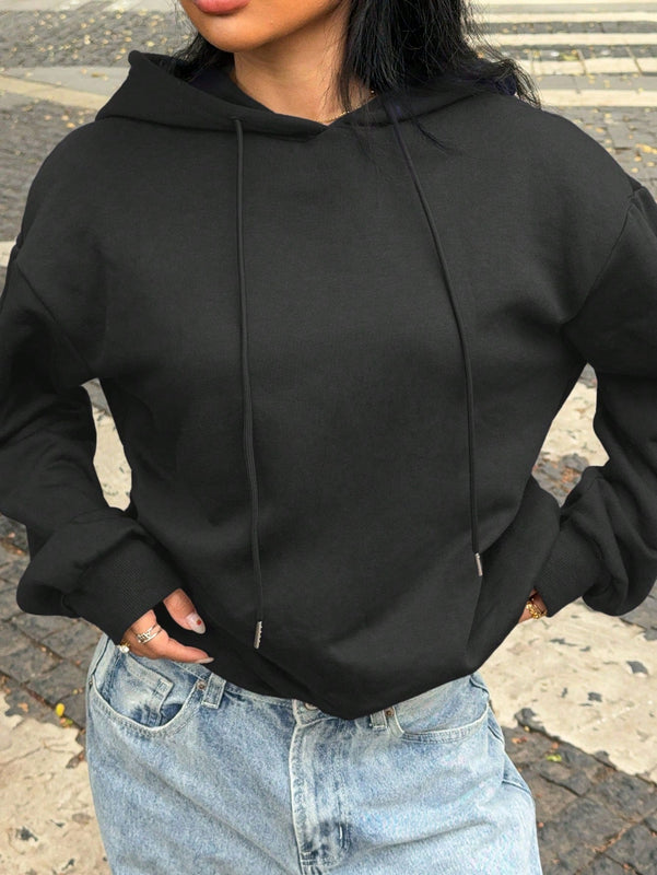 Ezwear sudadera holgada con grafico impreso "cute but psycho" de estilo minimalista casual, apta para otono e invierno