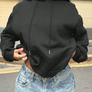 Ezwear sudadera holgada con grafico impreso "cute but psycho" de estilo minimalista casual, apta para otono e invierno