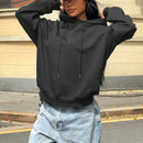 Ezwear sudadera holgada con grafico impreso "cute but psycho" de estilo minimalista casual, apta para otono e invierno