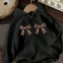 Attitoon sudadera holgada de manga larga con capucha, estampado de estilo minimalista de leopardo, para mujer, de otono/invierno