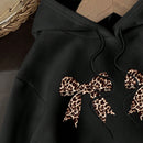 Attitoon sudadera holgada de manga larga con capucha, estampado de estilo minimalista de leopardo, para mujer, de otono/invierno