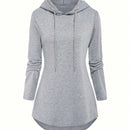 Lune sudadera con capucha y cordon, de manga larga, para uso casual en interiores y exteriores