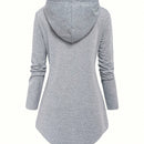 Lune sudadera con capucha y cordon, de manga larga, para uso casual en interiores y exteriores