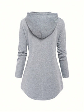 Lune sudadera con capucha y cordon, de manga larga, para uso casual en interiores y exteriores