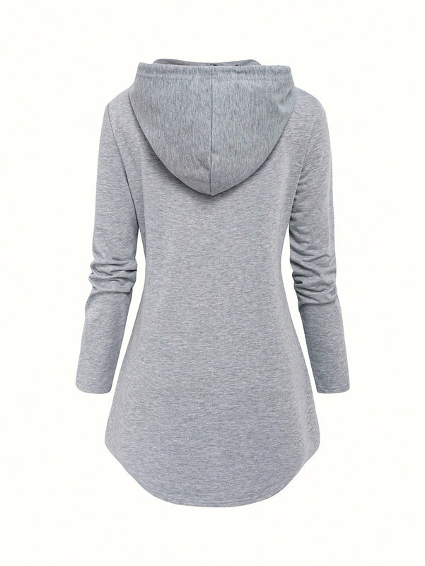 Lune sudadera con capucha y cordon, de manga larga, para uso casual en interiores y exteriores
