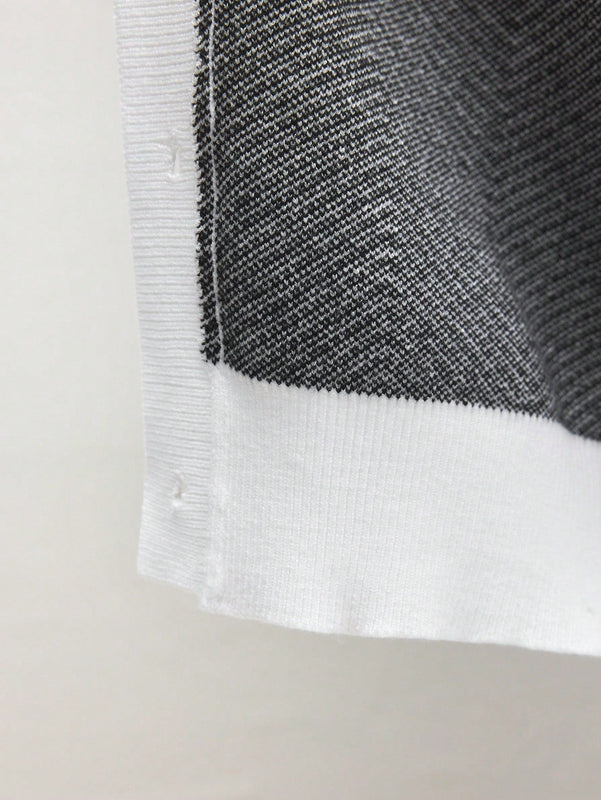 Bizwear cardigan de punto a color blanco y negro con forro de felpa, sudadera con capucha de manga larga, adecuado para uso de oficina, otono/invierno, accion de gracias