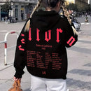 Essnce sudadera con capucha de ajuste holgado y cordon, con estampado de lema, para mujer, para otono/invierno