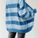 Essnce nueva moda sueter de lana de imitacion de vison con rayas para mujer, otono/invierno