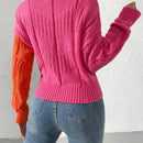 Prive cardigan cruzado con bloqueo de color y nudo frontal, para otono/invierno