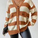 Essnce nueva moda sueter de lana de imitacion de vison con rayas para mujer, otono/invierno