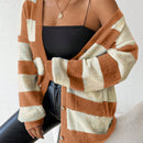 Essnce nueva moda sueter de lana de imitacion de vison con rayas para mujer, otono/invierno