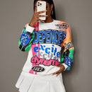 Slayr sudadera de estilo de vacaciones con estampado para mujer
