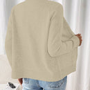 Essnce cardigan casual de mangas raglan con cierre delantero de cremallera, de unicolor, para otono/invierno