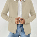 Essnce cardigan casual de mangas raglan con cierre delantero de cremallera, de unicolor, para otono/invierno
