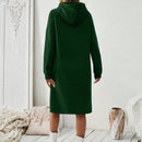 Essnce 1 pieza vestido-sudadera con capucha de felpa de manga larga con cordon de mujer, casual, para otono/invierno