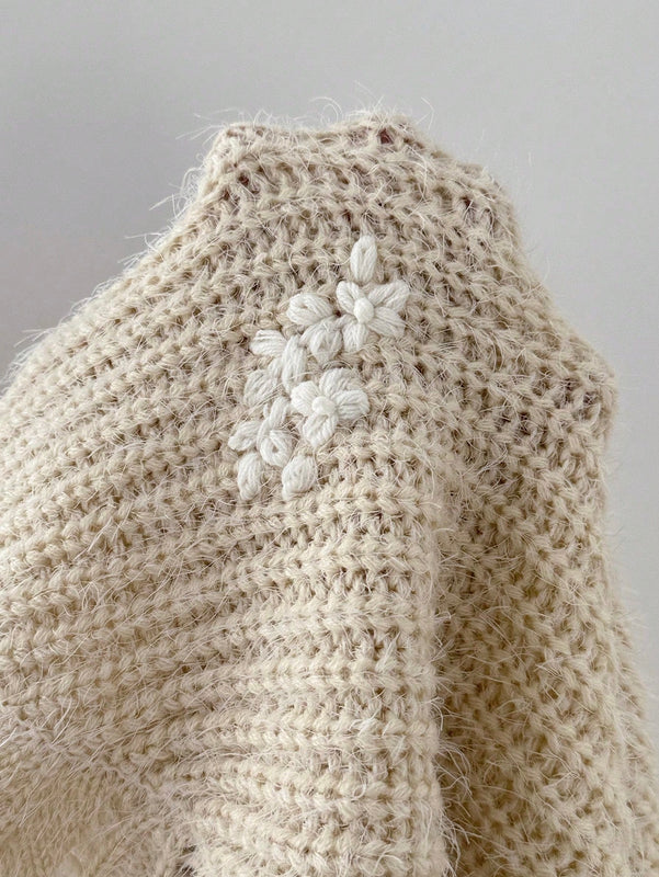 Clasi cardigan casual de punto con cuello en v y botones al frente de manga larga para mujer