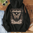 Essnce sudadera holgada de mujer con estampado de letras y mariposas de manga larga, para otono/invierno