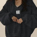 Ezwear sudadera con capucha de manga larga informal con estampado de letra, hombros caidos y cordon, para otono