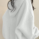 Ezwear sudadera con capucha de manga larga informal con estampado de letra, hombros caidos y cordon, para otono