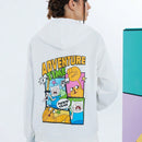 Adventure time x  sudadera con capucha holgada con bolsillo tipo canguro, estampado de eslogan de dibujos animados y cuello caido, para mujer, de uso casual en primavera y otono