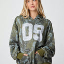 Ezwear sudadera informal con capucha y bolsillo con estampado de letras, para otono/invierno