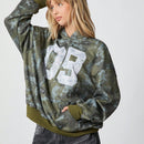 Ezwear sudadera informal con capucha y bolsillo con estampado de letras, para otono/invierno