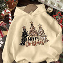 Ezwear sudadera holgada informal con capucha y estampado de arbol de navidad simple, adecuada para otono/invierno para mujeres