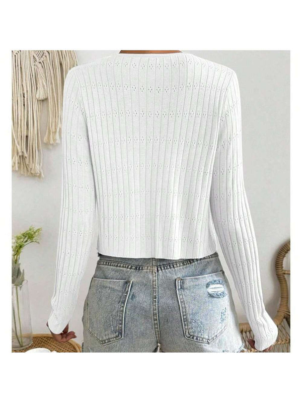 Cardigan de punto ligero con lazo en la parte delantera para mujer, moderno, de material suave y transpirable para una comodidad durante todo el dia, perfecto para ocasiones informales o elegantes