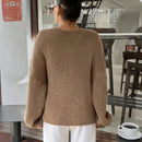 Cardigan informal de manga larga con cruce cruzado y textura acanalada de unicolor