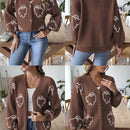 Sueteres con botones para mujer, estilo casual y ligero, con estampado fantasma, mangas largas, cardigan de punto, ropa de punto calida para uso diario