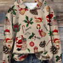 Lune sudadera con capucha de estampado floral vintage todo sobre en estilo minimalista casual, adecuada para otono/invierno